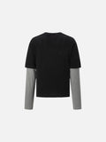 DAXUEN Layered look long-sleeve t-shirt with graphic print