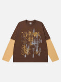 DAXUEN Men's long sleeve crew neck t-shirt with graphic print