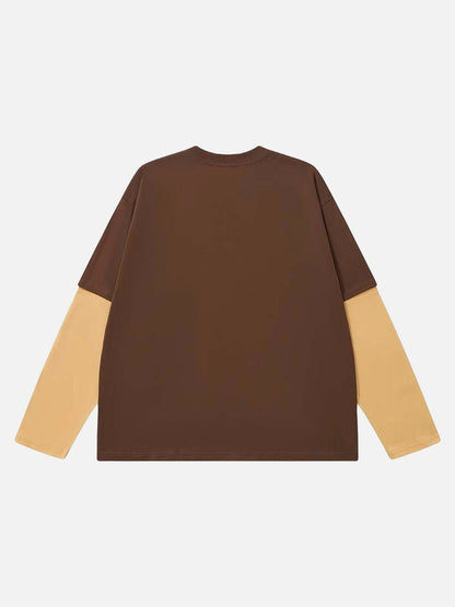 DAXUEN Men's long sleeve crew neck t-shirt with graphic print