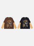 DAXUEN Men's long sleeve crew neck t-shirt with graphic print
