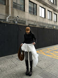 DAXUEN Layered look long sleeve crew neck top — model photo