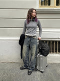 DAXUEN Layered look long sleeve crew neck top — model photo