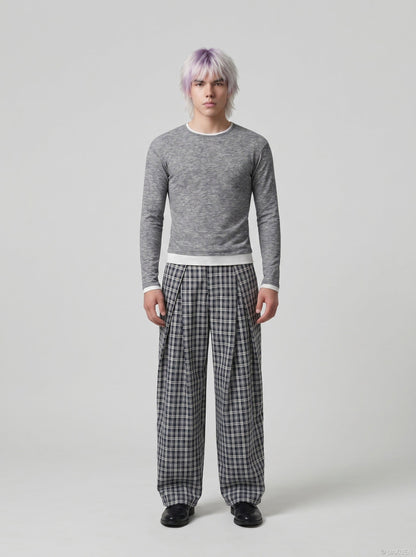 DAXUEN Layered look long sleeve crew neck top — model photo