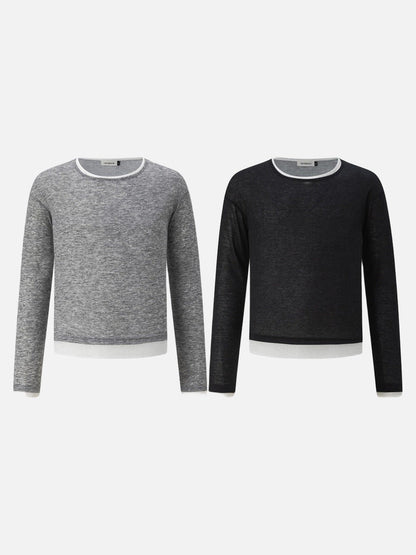 DAXUEN Layered look long sleeve crew neck top