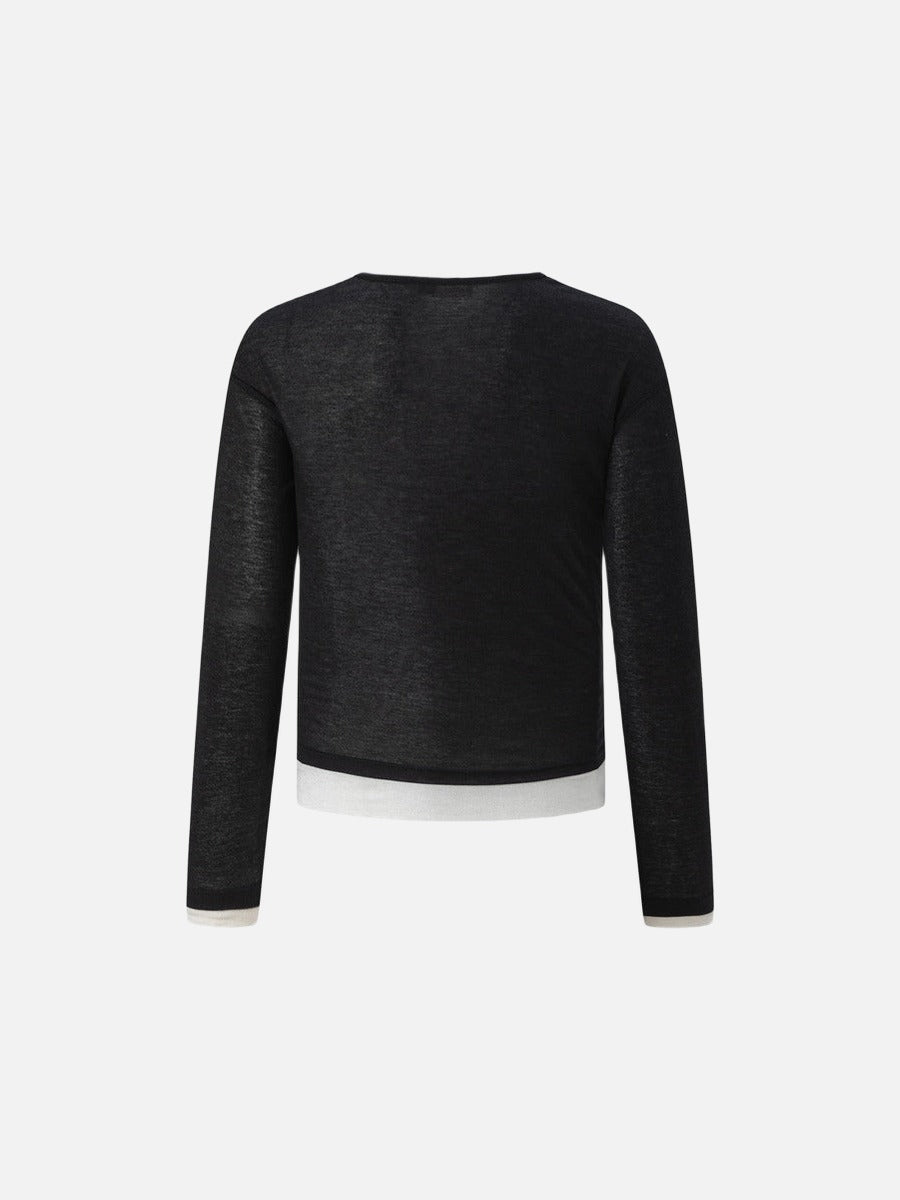 DAXUEN Layered look long sleeve crew neck top