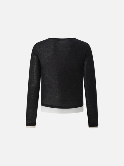 DAXUEN Layered look long sleeve crew neck top