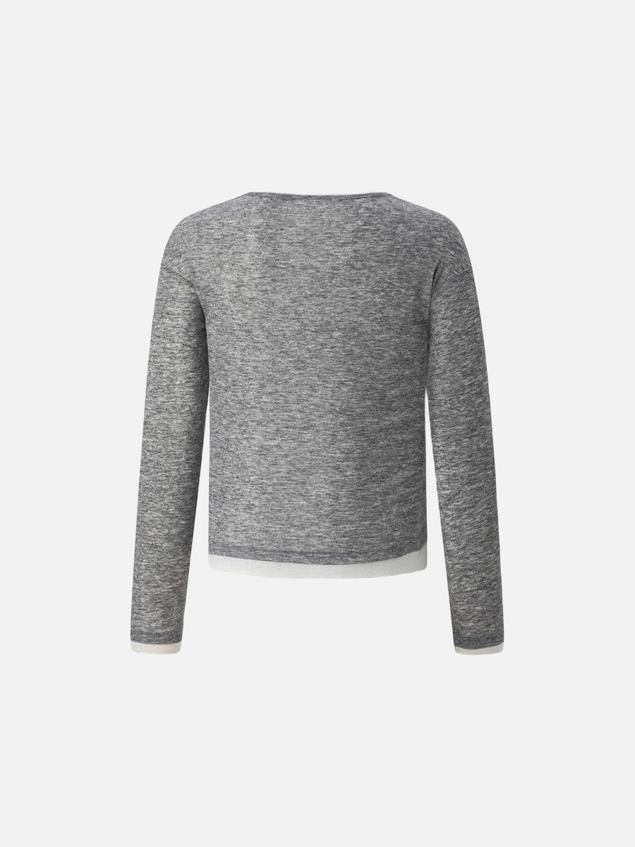 DAXUEN Layered look long sleeve crew neck top