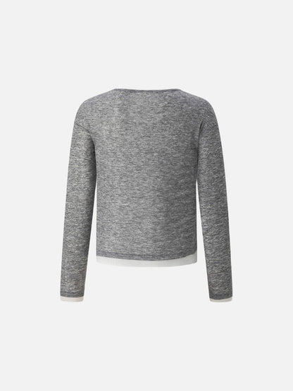 DAXUEN Layered look long sleeve crew neck top