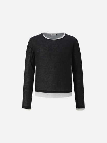 DAXUEN Layered look long sleeve crew neck top
