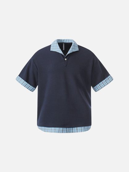 DAXUEN Layered look men's short-sleeved polo shirt