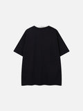 DAXUEN Oversized short-sleeved T-shirt with layered neckline design