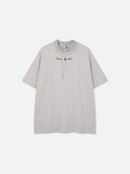 DAXUEN Oversized short-sleeved T-shirt with layered neckline design