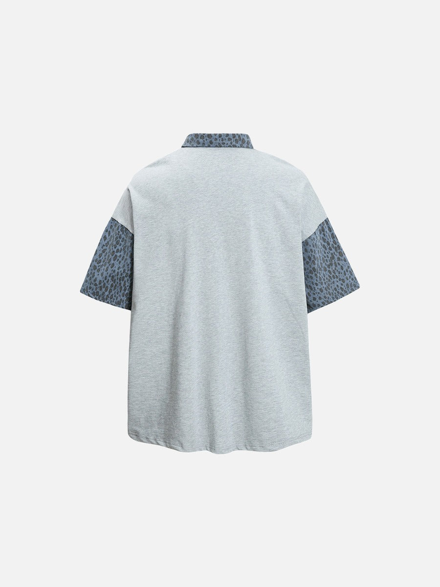 DAXUEN Layered look short-sleeved top with graphic print