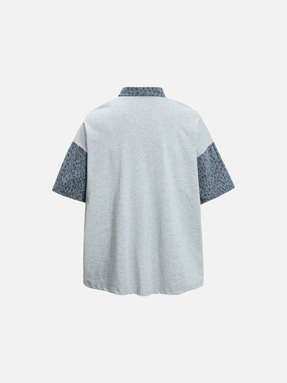 DAXUEN Layered look short-sleeved top with graphic print