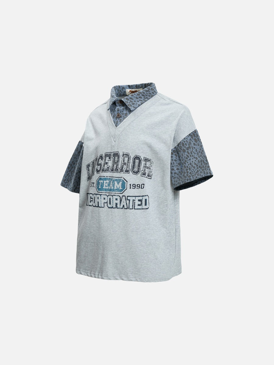 DAXUEN Layered look short-sleeved top with graphic print