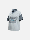 DAXUEN Layered look short-sleeved top with graphic print