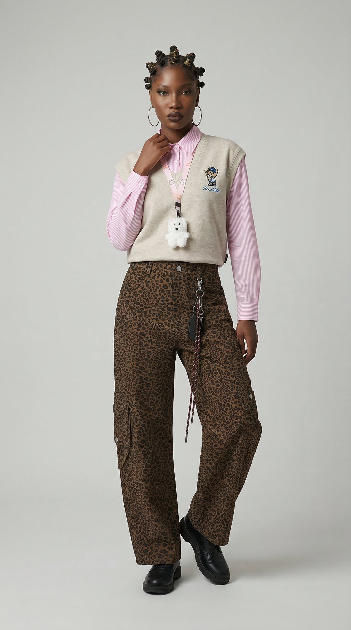 layered-mock-vest-graphic-tee — model photo