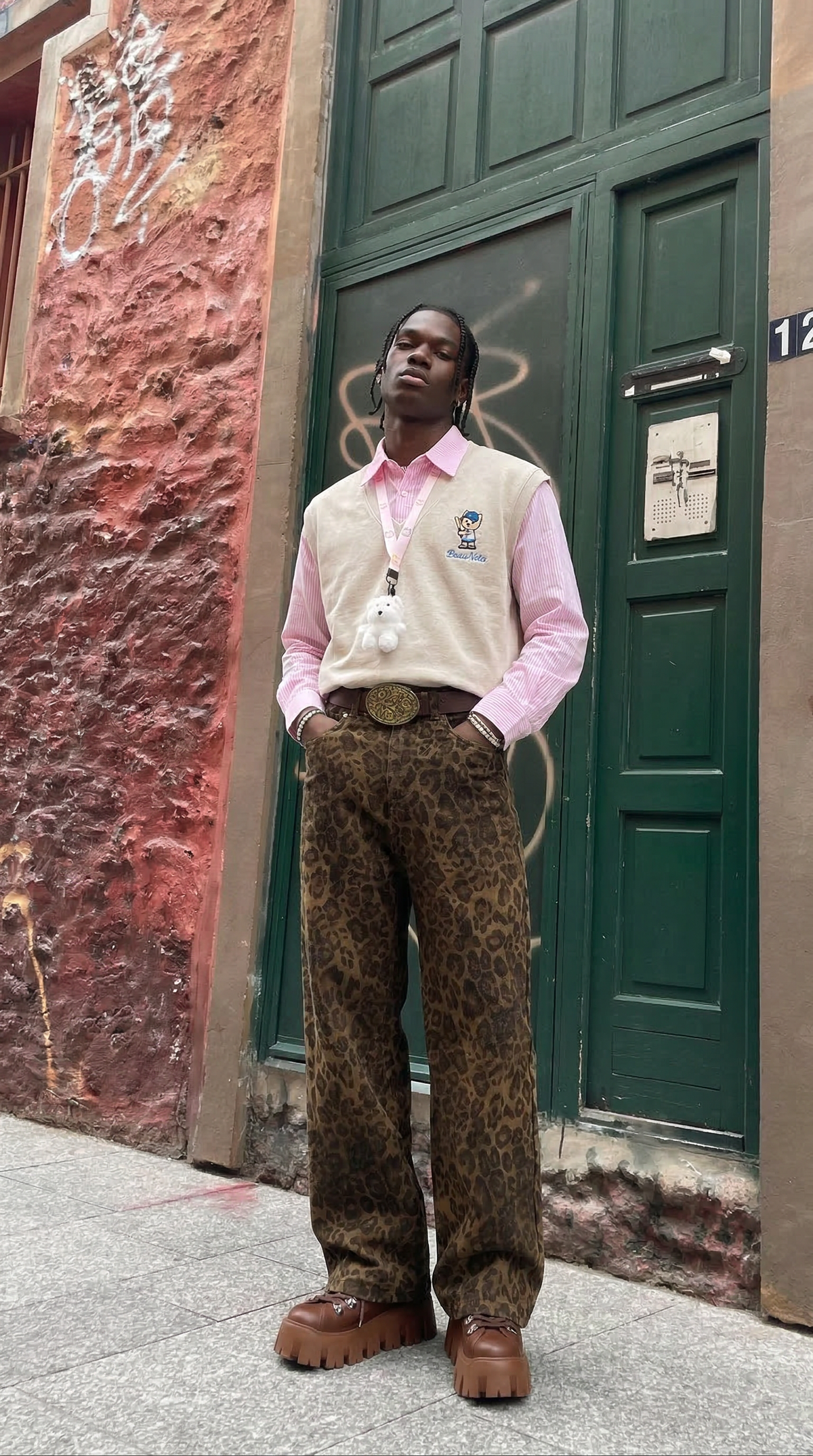 layered-mock-vest-graphic-tee — model photo