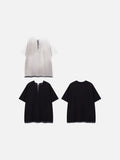 DAXUEN Layered oversized short-sleeve T-shirt with plaid detail