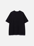 DAXUEN Layered oversized short-sleeve T-shirt with plaid detail