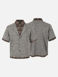 DAXUEN Layered plaid short-sleeved casual shirt