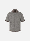 DAXUEN Layered plaid short-sleeved casual shirt