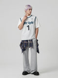DAXUEN Layered striped graphic short-sleeved t-shirt — model photo