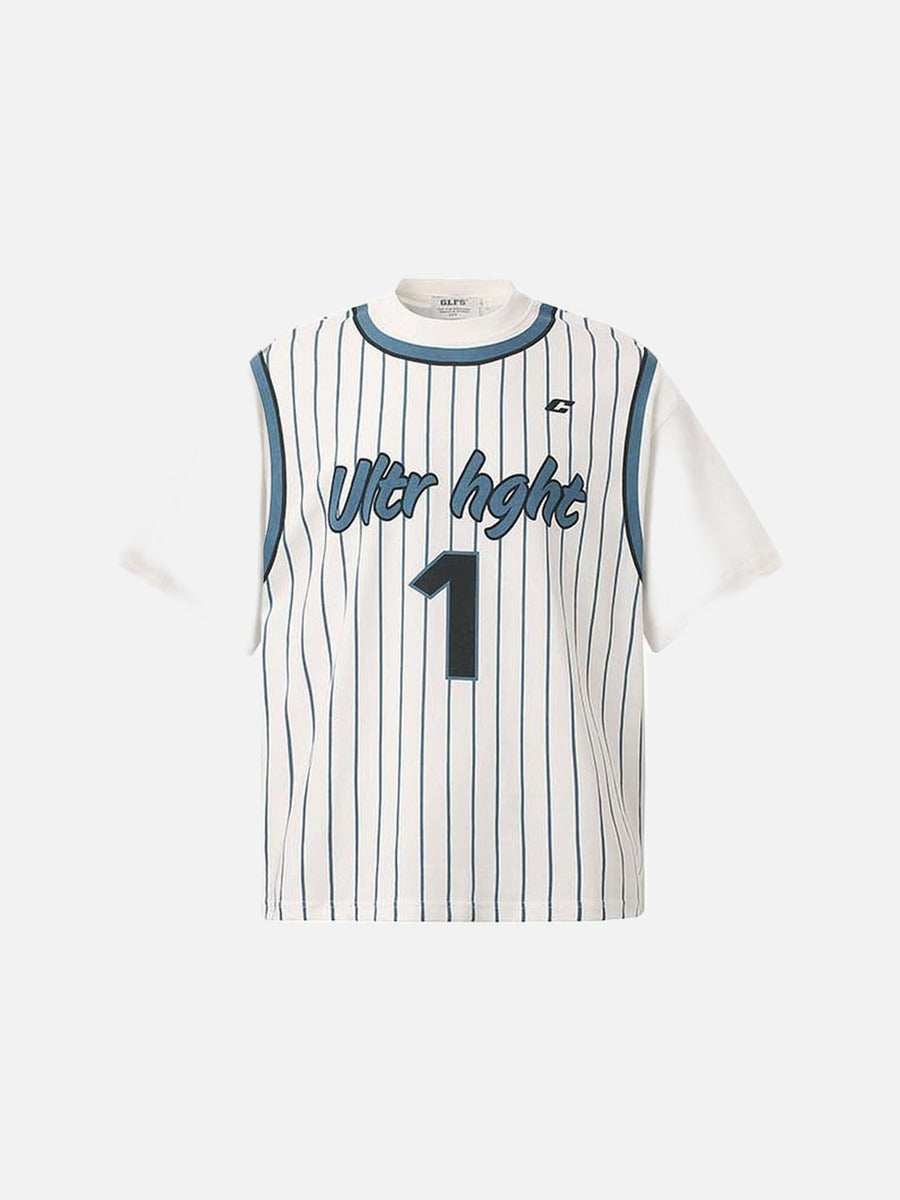 Layered Striped Graphic T-Shirt