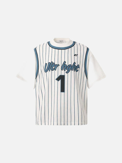 Layered Striped Graphic T-Shirt