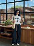 DAXUEN Layered striped graphic short-sleeved t-shirt — model photo