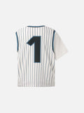 DAXUEN Layered striped graphic short-sleeved t-shirt