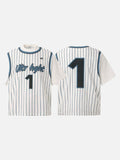 DAXUEN Layered striped graphic short-sleeved t-shirt
