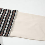 DAXUEN layered striped henley graphic tee