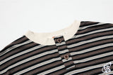DAXUEN layered striped henley graphic tee