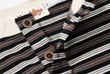 DAXUEN layered striped henley graphic tee