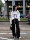 DAXUEN Oversized Number 07 Mesh Match Jersey
