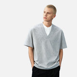 DAXUEN Men's layered V-neck short sleeve T-shirt