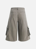 DAXUEN Layered wide-leg cargo shorts in olive-grey