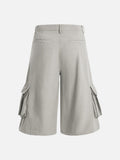 DAXUEN Layered wide-leg cargo shorts in olive-grey