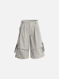 DAXUEN Layered wide-leg cargo shorts in olive-grey