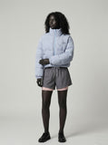 DAXUEN Layered women's athletic shorts — model photo