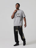 DAXUEN Leopard print graphic oversized T-shirt — model photo