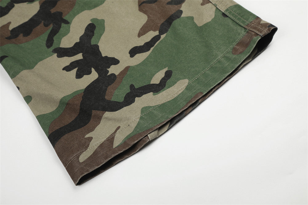 Camouflage Pattern Panel Cargo Pants