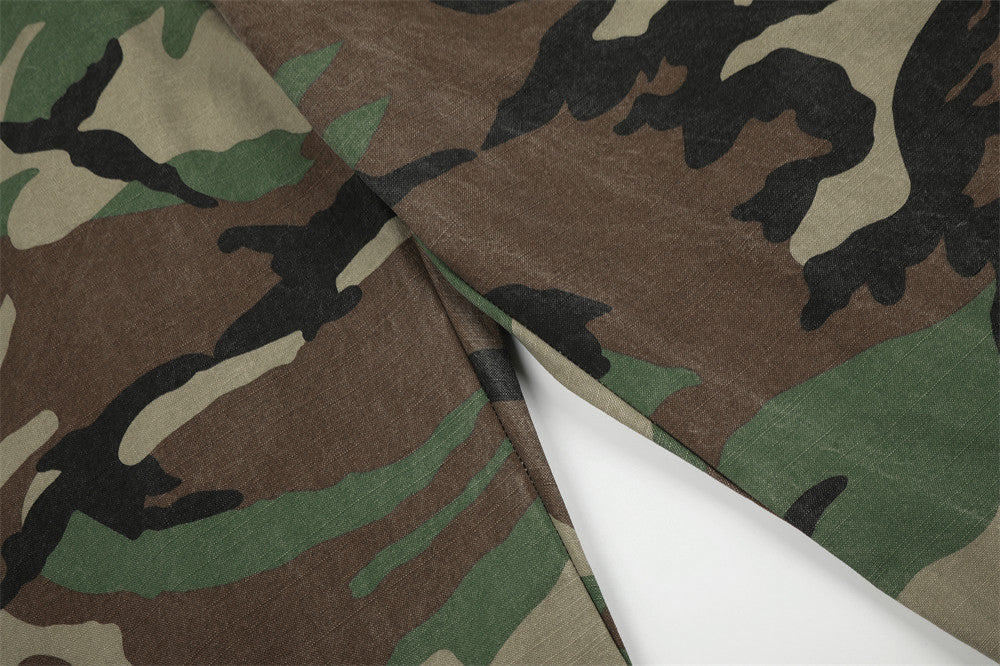Camouflage Pattern Panel Cargo Pants