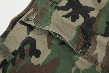 Camouflage Pattern Panel Cargo Pants