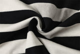 DAXUEN black and white striped polo shirt with leopard print collar