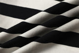 DAXUEN black and white striped polo shirt with leopard print collar