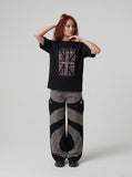 DAXUEN Leopard print crew neck t-shirt — model photo