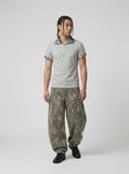 DAXUEN Leopard print half-zip polo shirt — model photo