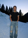 DAXUEN Leopard print half-zip polo shirt — model photo